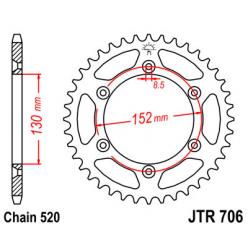 Звездочка задняя JT Sprockets (шаг 520 ) JT JTR706